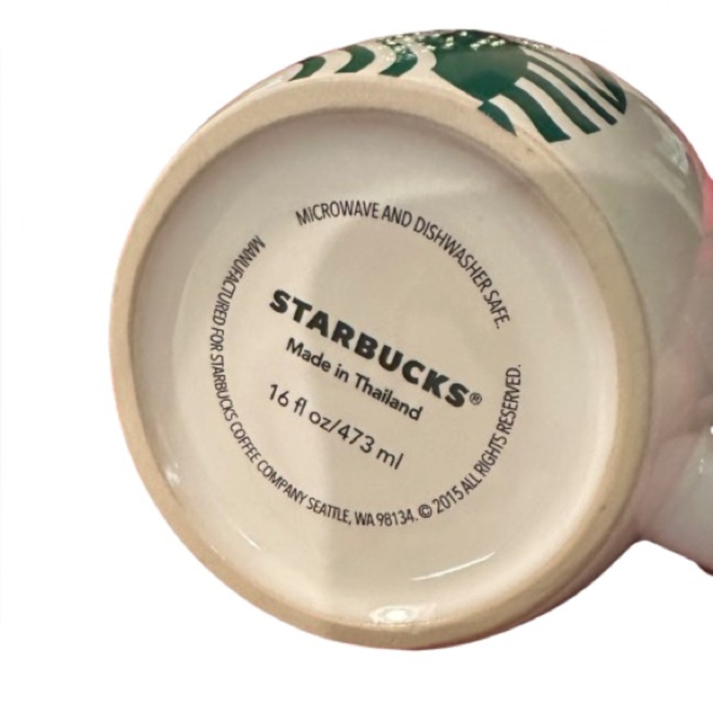 Starbucks Siren Logo Mug 16 oz White Green Coffee Cup 2015 Collectible - Picture 6 of 7